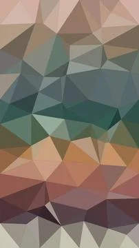 Geometric polygon abstract pattern in soft teal, beige, and mauve tones, cr.. Stock Illustration