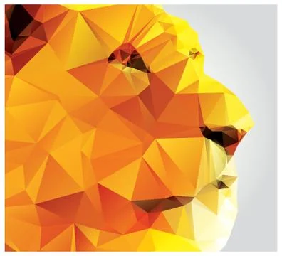 Geometric polygon lion head, triangle pattern Stock Illustration