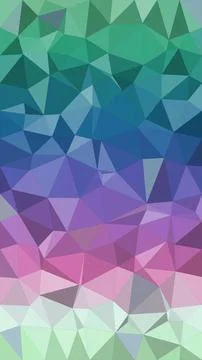 A geometric polygon pattern fills the frame in teal, blue, and purple gradi.. Stock Illustration