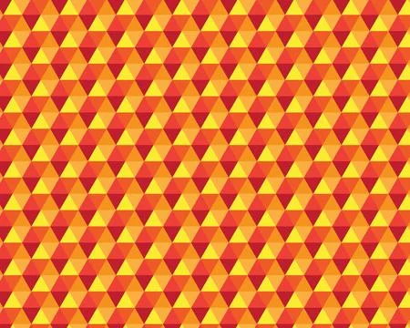 Geometric polygon shaped red orange yellow seamless vector pattern Stock Illustration
