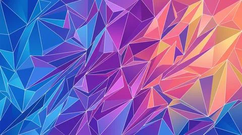 Geometric polygonal abstract background in blue and purple tones. Stockillustratie