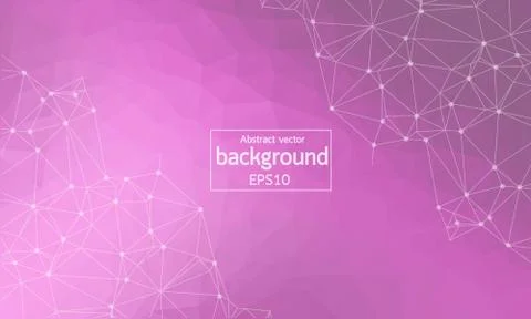 Geometric Polygonal background molecule and communication. Connected lines wi Stock Illustration