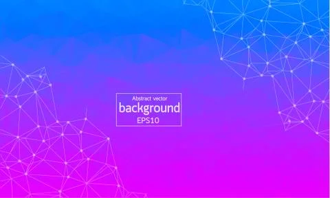 Geometric Polygonal background molecule and communication. Connected lines wi Stock Illustration
