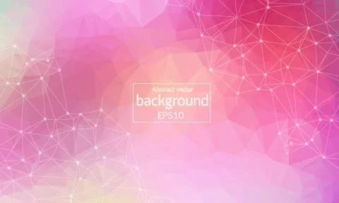 Geometric Polygonal background molecule and communication. Connected lines wi Stock Illustration