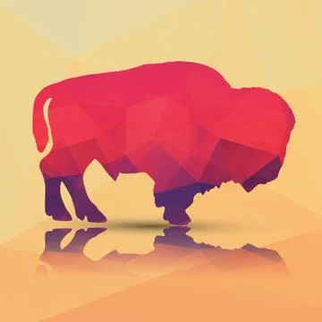 Geometric polygonal buffalo, pattern design, vector illustration Stock Illustration