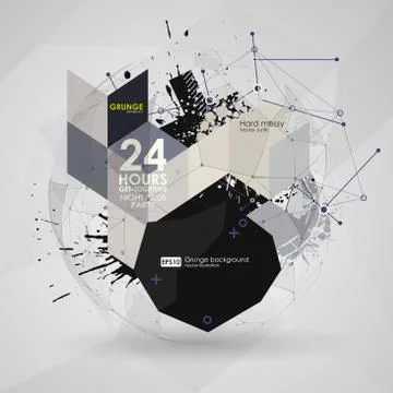 Geometric Polygonal Elements. Scientific Future Technology Concept. 스톡 일러스트