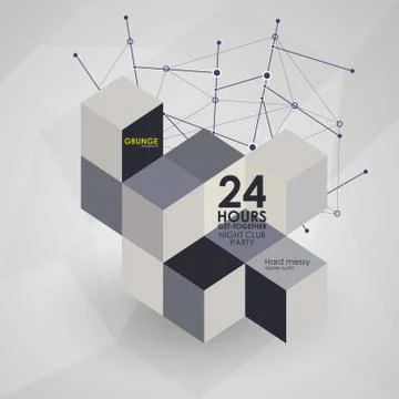 Geometric Polygonal Elements. Scientific Future Technology Concept. Stock Illustration