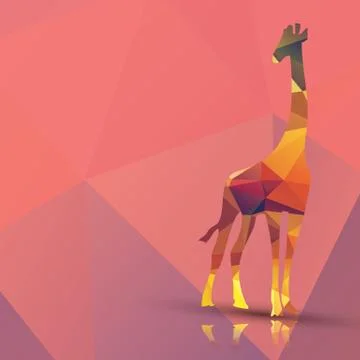 Geometric polygonal giraffe, pattern design, vector illustration Stock Illustration