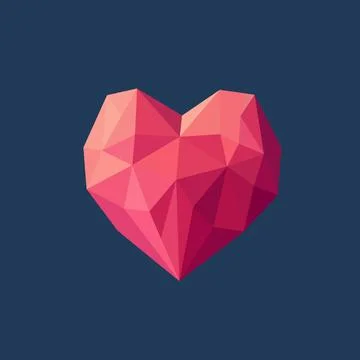 Geometric polygonal heart. Stock Illustration