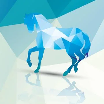 Geometric polygonal horse, pattern design, vector illustration Stock Illustration