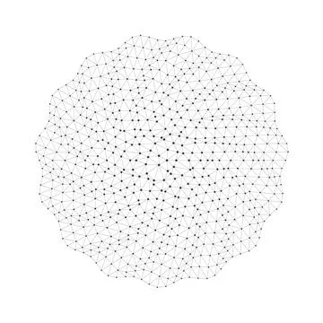 Geometric Polygonal Mesh Circle Network Design Illustrazione stock