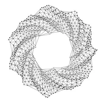 Geometric Polygonal Multi Layered Donut Shape イラスト素材