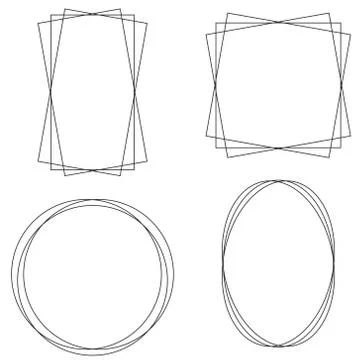 Geometric polygonal photo frames vector abstract frames geometric shift Stock Illustration