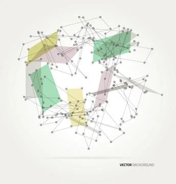 Geometric polygonal structure Stock Illustration