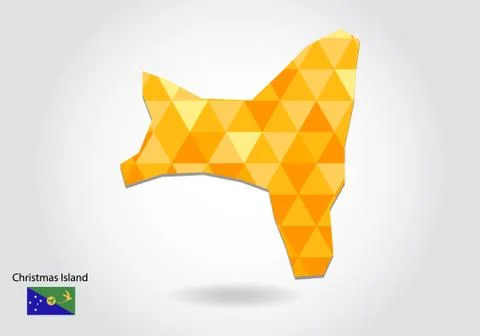 Geometric polygonal style vector map of christmas Island. Low poly map of chr Stock Illustration