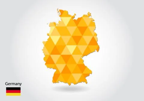 Geometric polygonal style vector map of germany. Low poly map of germany. Col Illustrazione stock