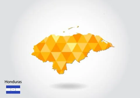 Geometric polygonal style vector map of honduras. Low poly map of honduras. C Stock Illustration