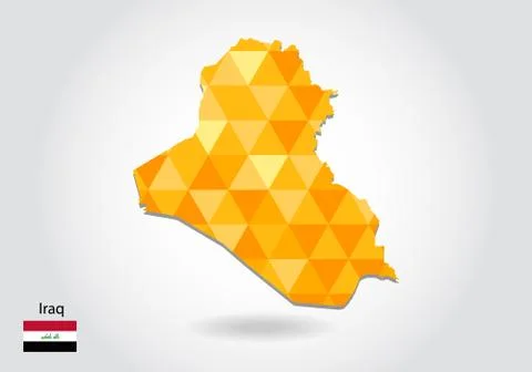 Geometric polygonal style vector map of iraq. Low poly map of iraq. Colorful  Stock Illustration
