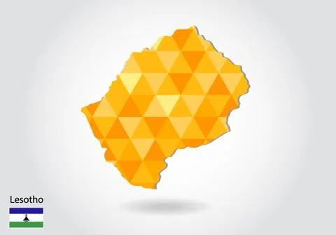 Geometric polygonal style vector map of Lesotho. Low poly map of Lesotho. Col Stock Illustration