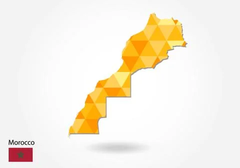 Geometric polygonal style vector map of morocco. Low poly map of morocco. Col Illustrazione stock