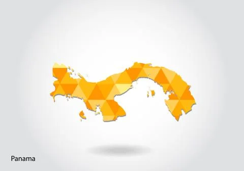 Geometric polygonal style vector map of Panama. Low poly map of Panama. Color Stock Illustration