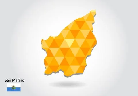 Geometric polygonal style vector map of San Marino. Low poly map of San Marin Stock Illustration