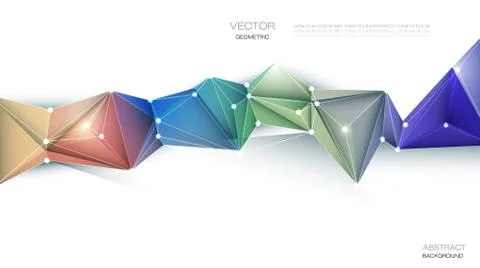 Geometric, Polygonal, Triangle pattern in molecule structure shape. Illustrazione stock