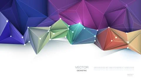 Geometric, Polygonal, Triangle pattern in molecule structure shape. Stock Illustration