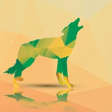 Geometric polygonal wolf, pattern design, vector illustration Stock Illustration
