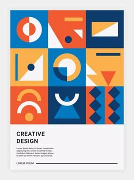 Geometric poster. Creative design abstract art. Minimal design cover with copy Stock Illustration