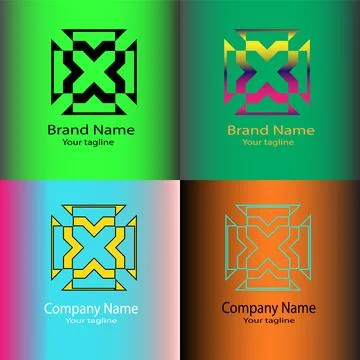 Geometric Precision /Structured Symmetry Design/Bold Grid Symbol Logo Stock Illustration