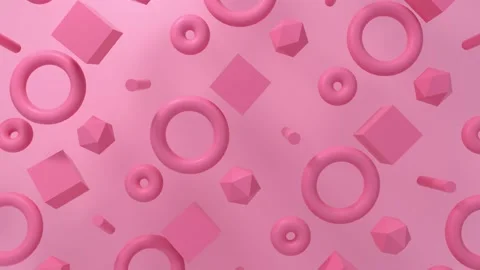 Geometric primitive shapes isolated on pink background. Stock Footage 131631433
