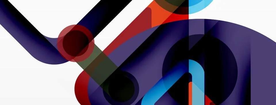 Geometric primitives. Lines, circles abstract background Stock Illustration