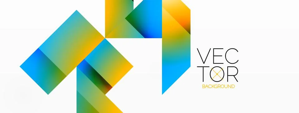 Geometric purity on white - lines, squares, triangles unite. Minimalist harmony Stock Illustration