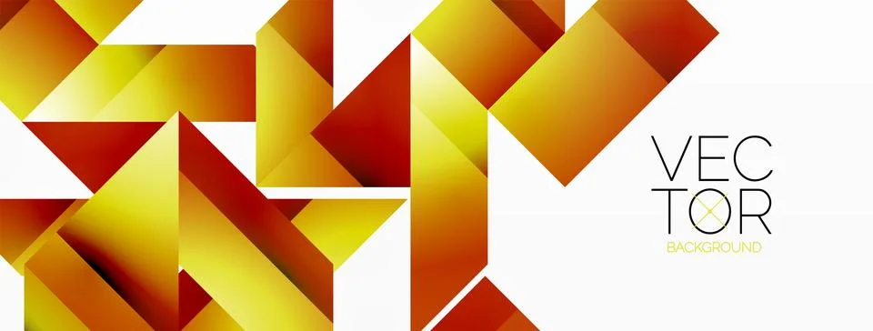 Geometric purity on white - lines, squares, triangles unite. Minimalist harmony Stock Illustration