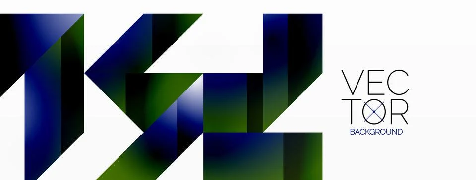 Geometric purity on white - lines, squares, triangles unite. Minimalist harmony Stock Illustration