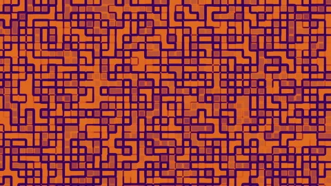 Geometric Purple Grid Lines on Vibrant Orange Background for Modern Design Stock Footage 295794883