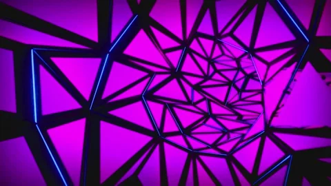 Geometric purple pattern. Futuristic neon design Stock Footage 334282340
