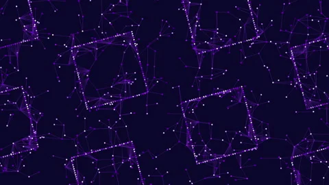 Geometric purple square and rectangle pattern Stock Footage 253962406