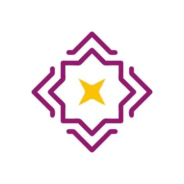 Geometric Purple Star Icon Vector Illustration Stock Illustration