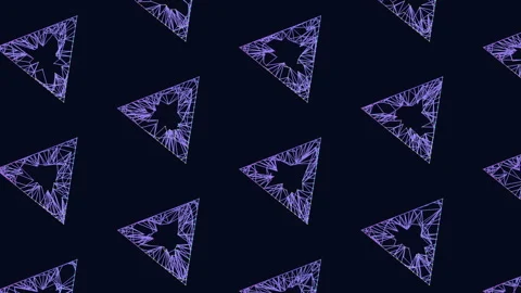 Geometric purple triangle pattern on black background modern and abstract design Stock Footage 263542808