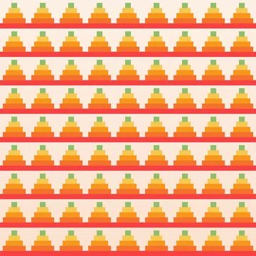 Geometric Pyramid Pattern Seamless Background with Gradient Orange and Yell.. Stock Illustration