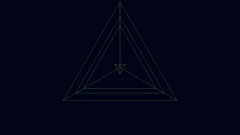 Geometric pyramid with star formation Stock Footage 253956659