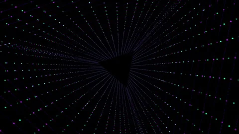 Geometric Pyramid Triangular With Vibrant Dots On Black Background Video Stock Footage 338221923