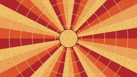 Geometric radial brick pattern with warm gradient tones and central circle Stock Illustration