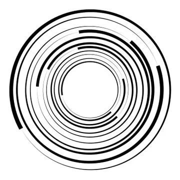 Geometric radial element. Abstract concentric, radial geometric motif Ilustração Stock