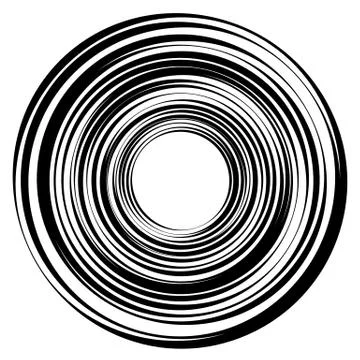 Geometric radial element. Abstract concentric, radial geometric motif Illustrazione stock