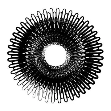 Geometric radial element. Abstract concentric, radial geometric motif Stock Illustration