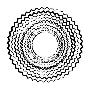 Geometric radial element. Abstract concentric, radial geometric motif Illustrazione stock