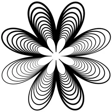 Geometric radial element. Abstract concentric, radial geometric motif Stock Illustration